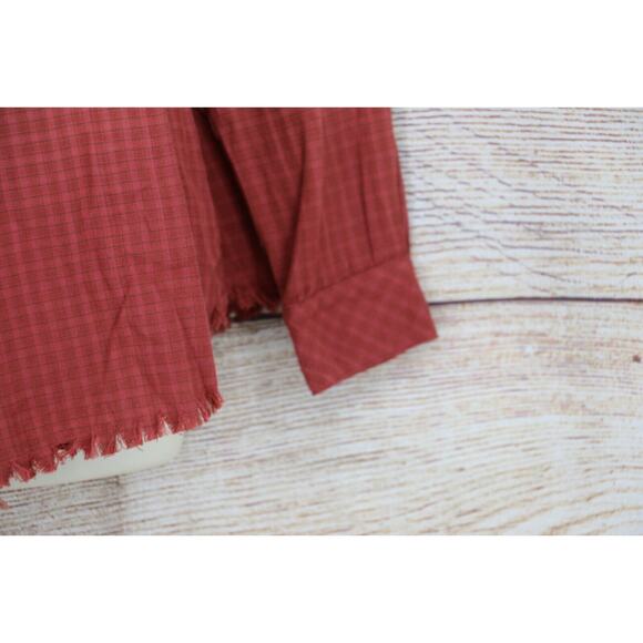 Humming Bird Womens Size Small Large Check Button Down Shirt Ombre Mauve Pink - Picture 3 of 6